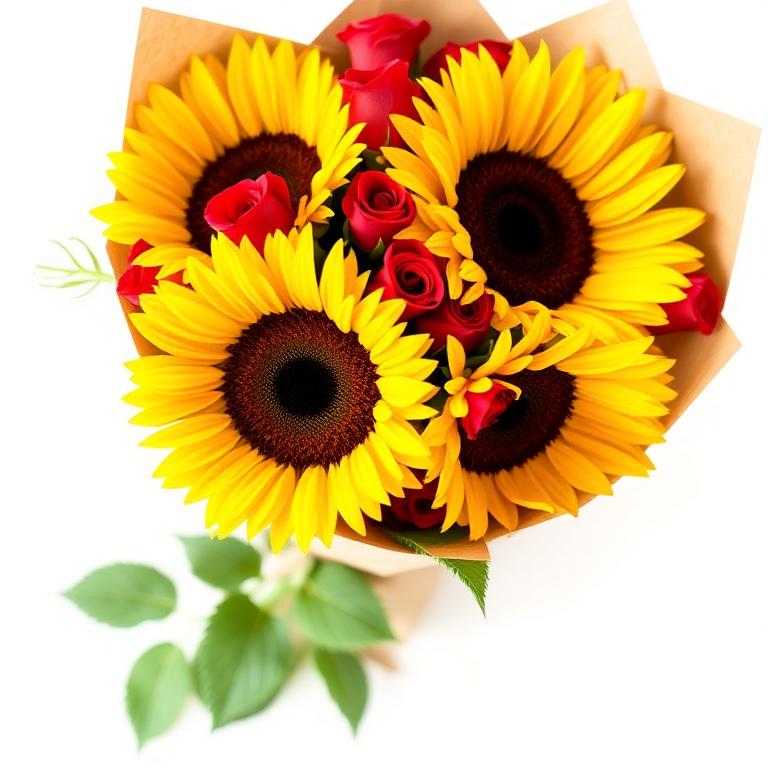 Buquê Girassol + Rosas